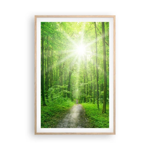 Plakát v rámu světlý dub - Zelená katedrála - 61x91 cm