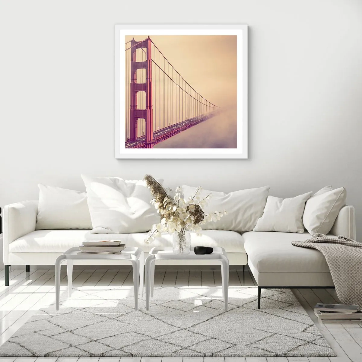 Plakát v bílém rámu - Mezi nebem a zemí - 30x30 cm