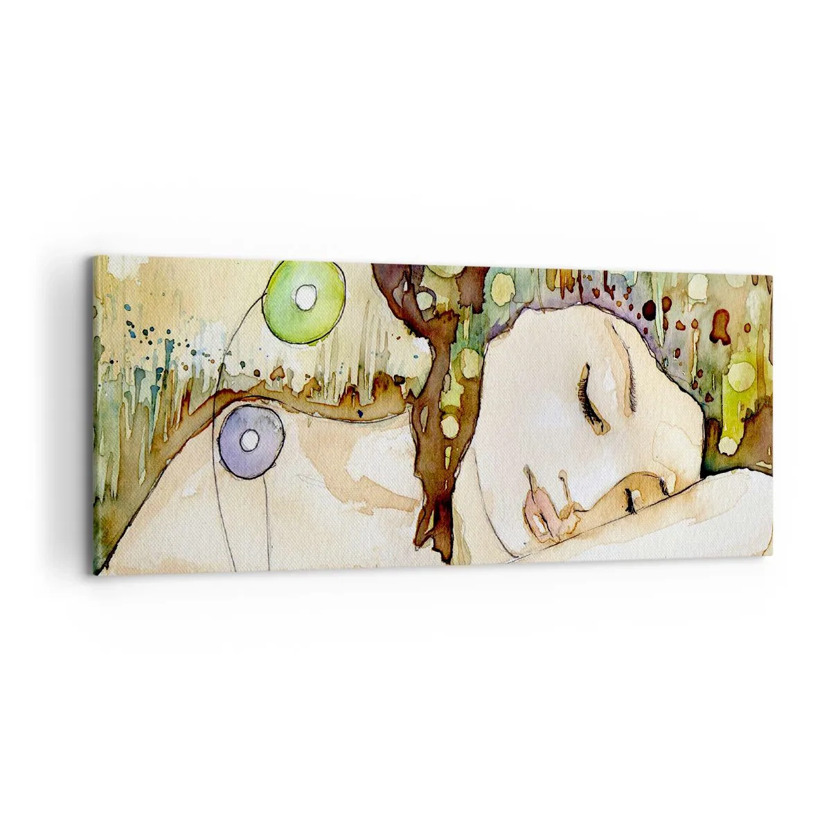 Obraz na plátně - Smaragdově-fialový sen - 100x40 cm