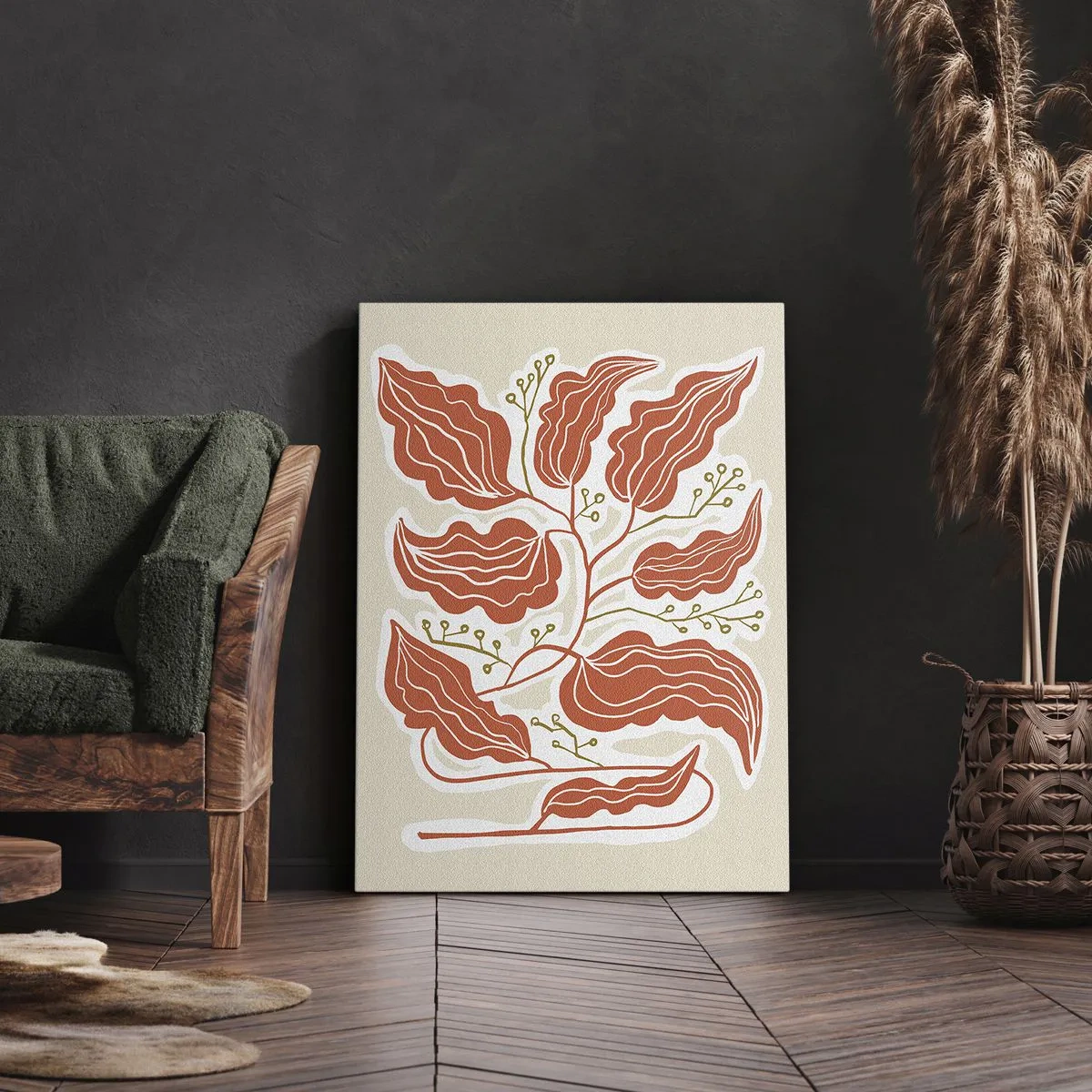 Obraz na plátně - Lidově a korálově - 70x100 cm