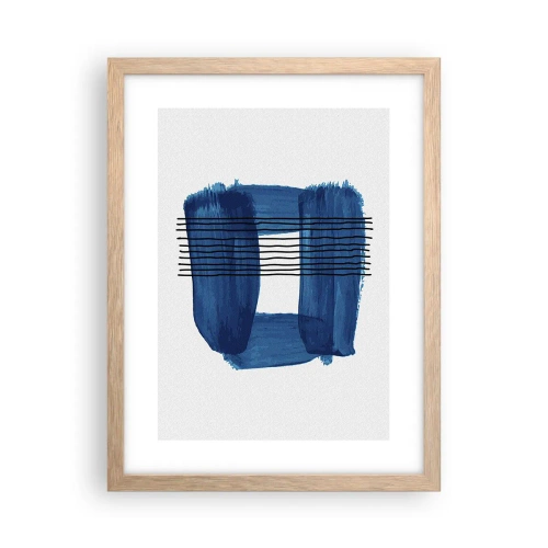 Plakát v rámu světlý dub - Modročerná kompozice - 30x40 cm