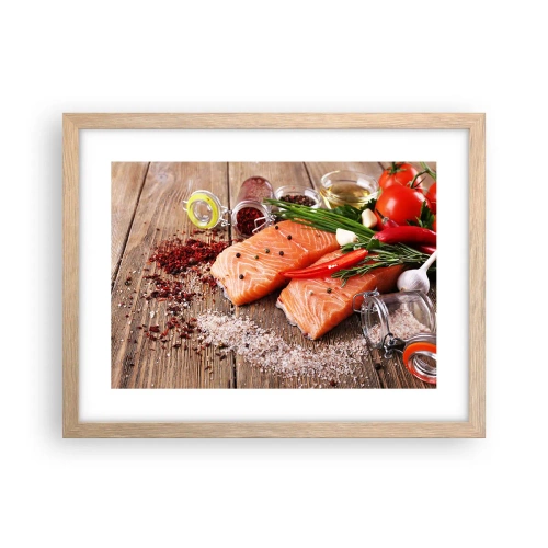 Plakát v rámu světlý dub - Norské dobrodružství v kuchyni - 40x30 cm