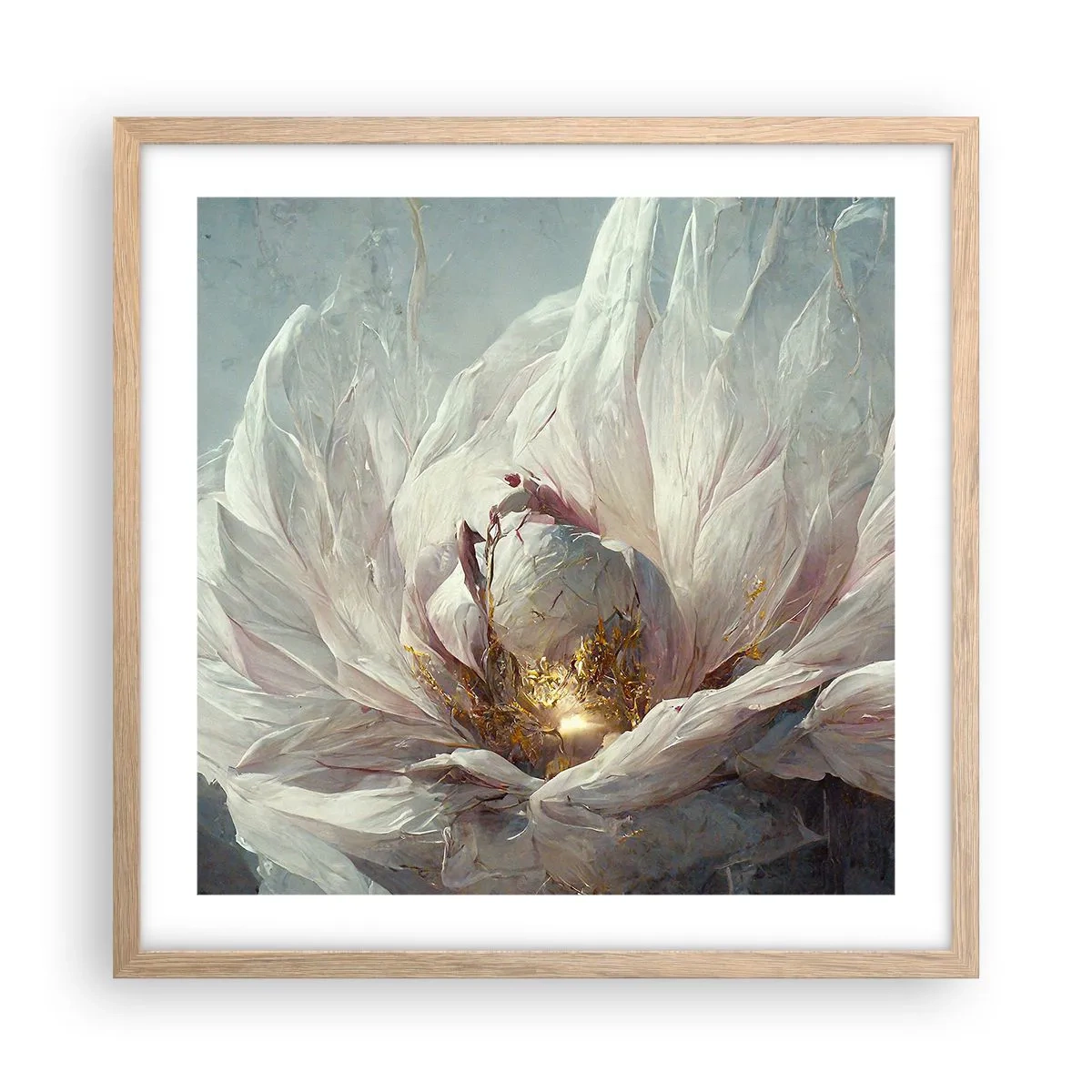 Plakát v rámu světlý dub - Rozkvétá jednou za sto let - 50x50 cm