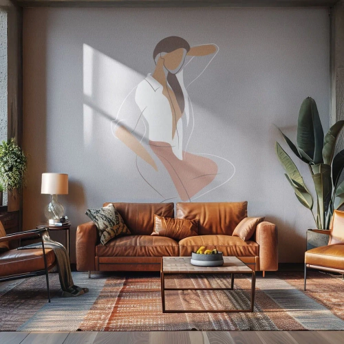 Fototapeta Samolepicí Deluxe Sticker - Obrys půvabu - Žena, Grafika, Modelka - 500x350 cm