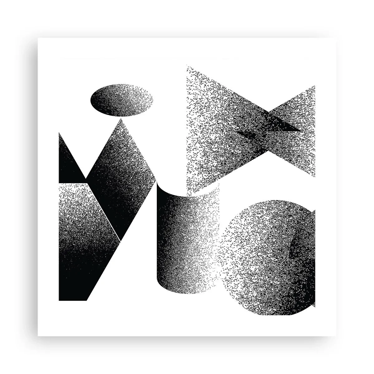 Plakát - Úhly a ovály - 50x50 cm