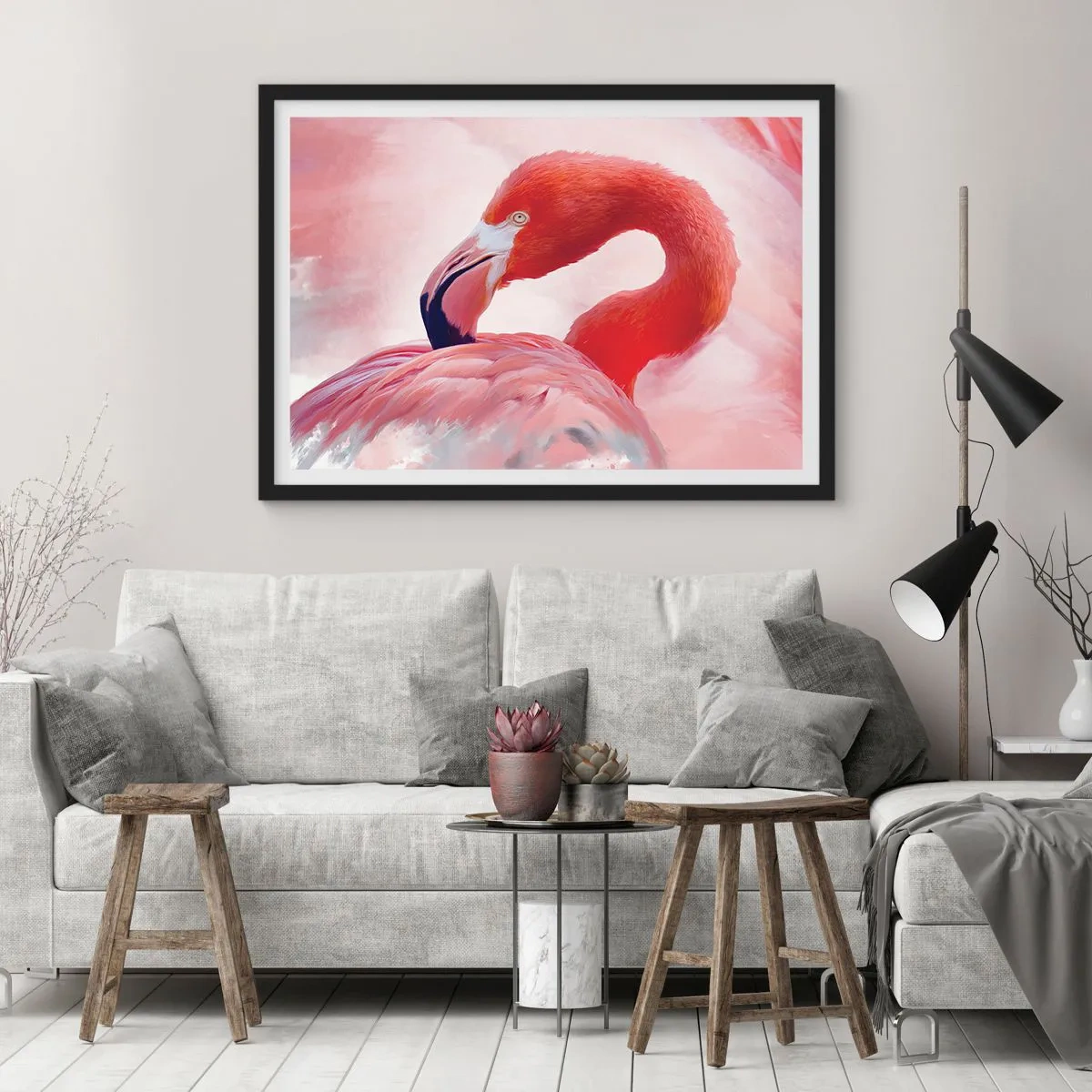 Plakát v černém rámu - Ptačí krása - 70x50 cm