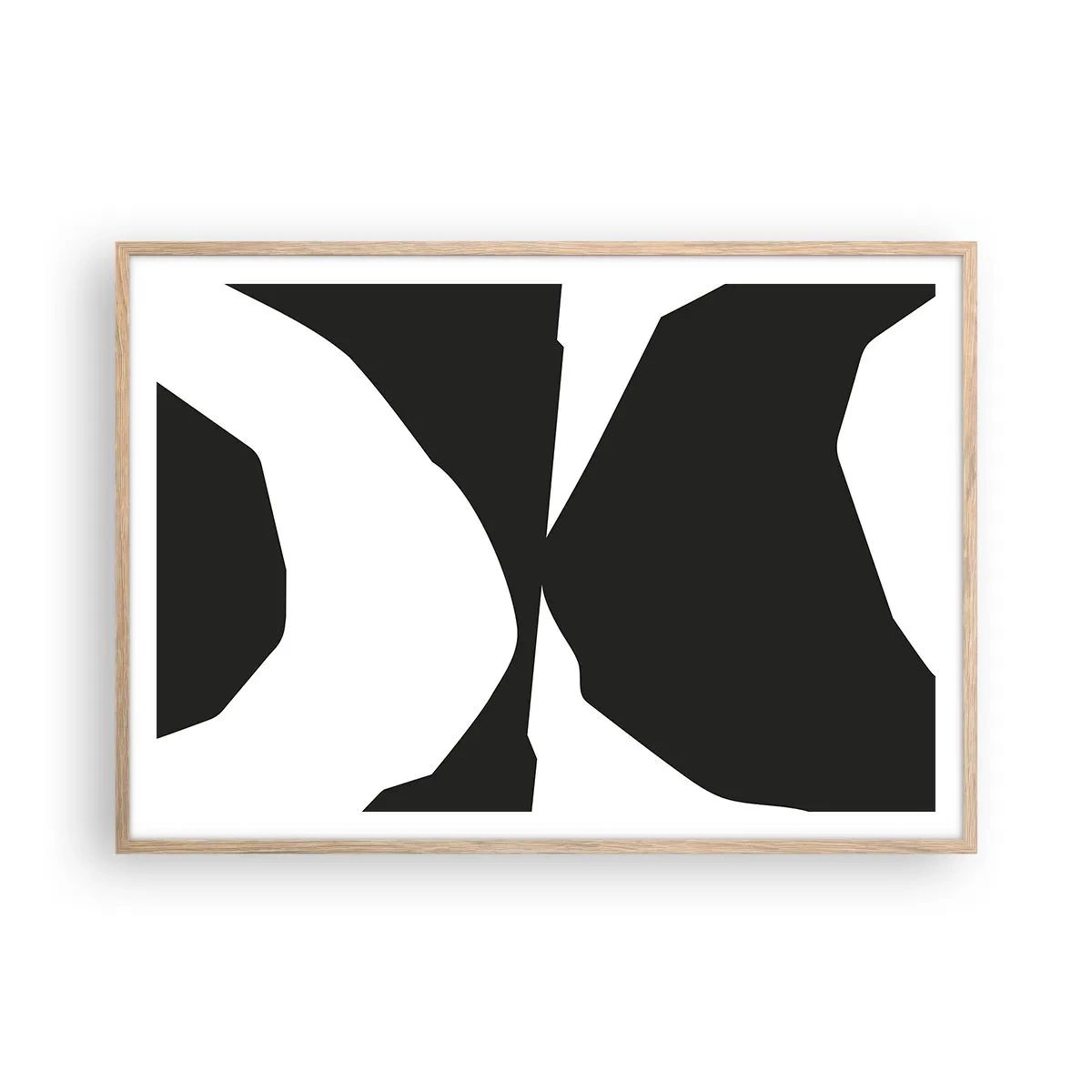 Plakát v rámu světlý dub - Positive-negative - 100x70 cm