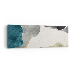 Obraz na plátně - Mozaiková kompozice se zlatou nití - 90x30 cm