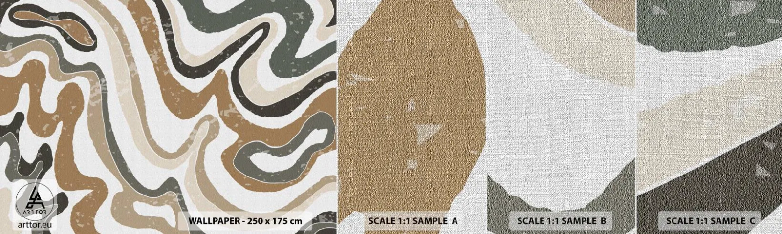 Vzor Fototapety Premium Canvas - Meandry zemitých barev - Abstrakce, Kus, Boho - 100x30 cm