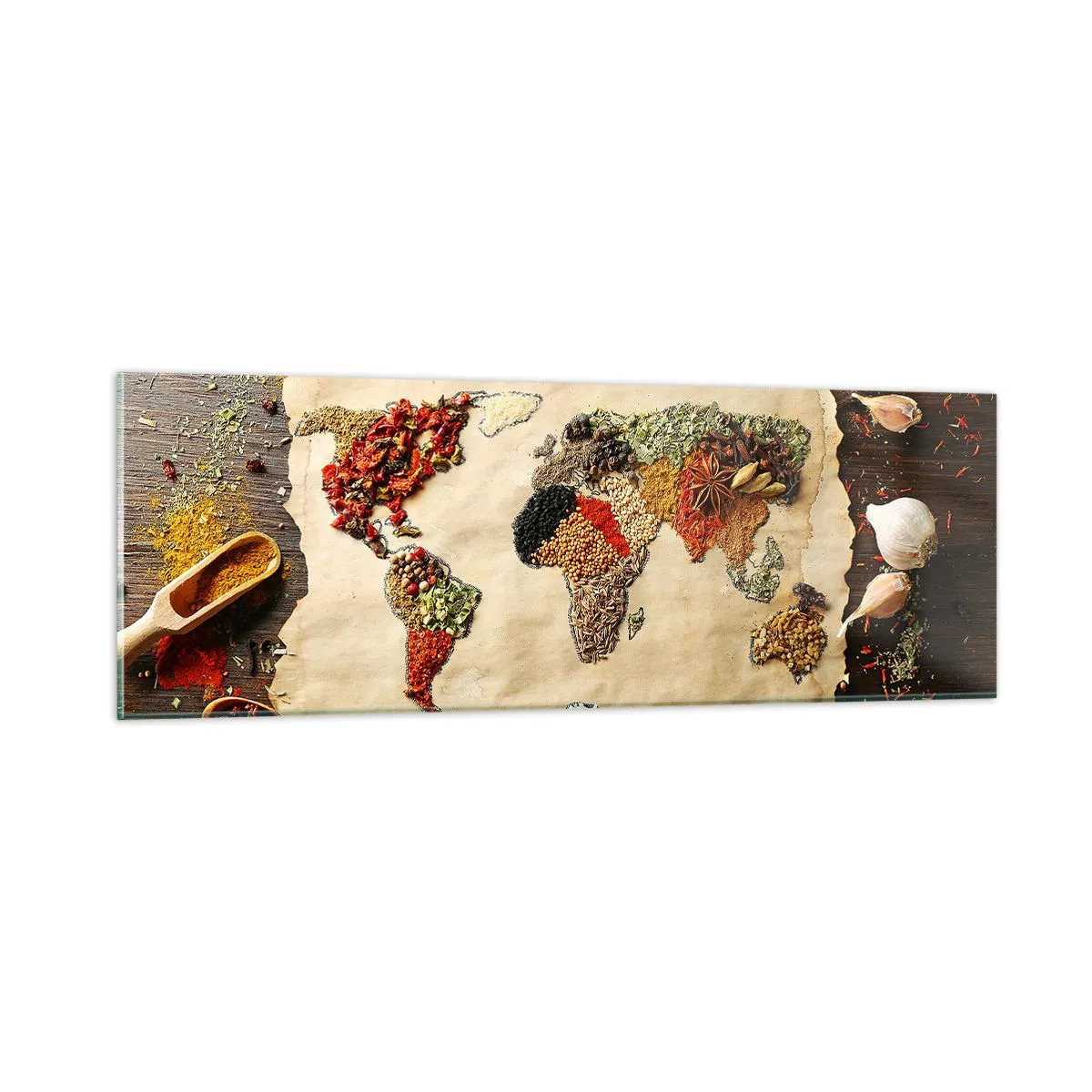 Obraz na skle - Všechny chutě světa - 90x30 cm