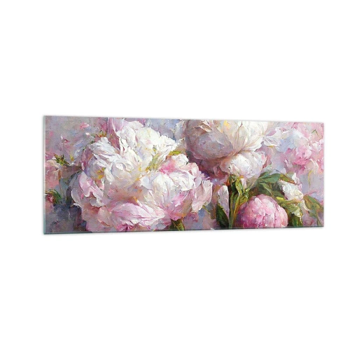 Obraz na skle - Kytice překypující životem - 140x50 cm