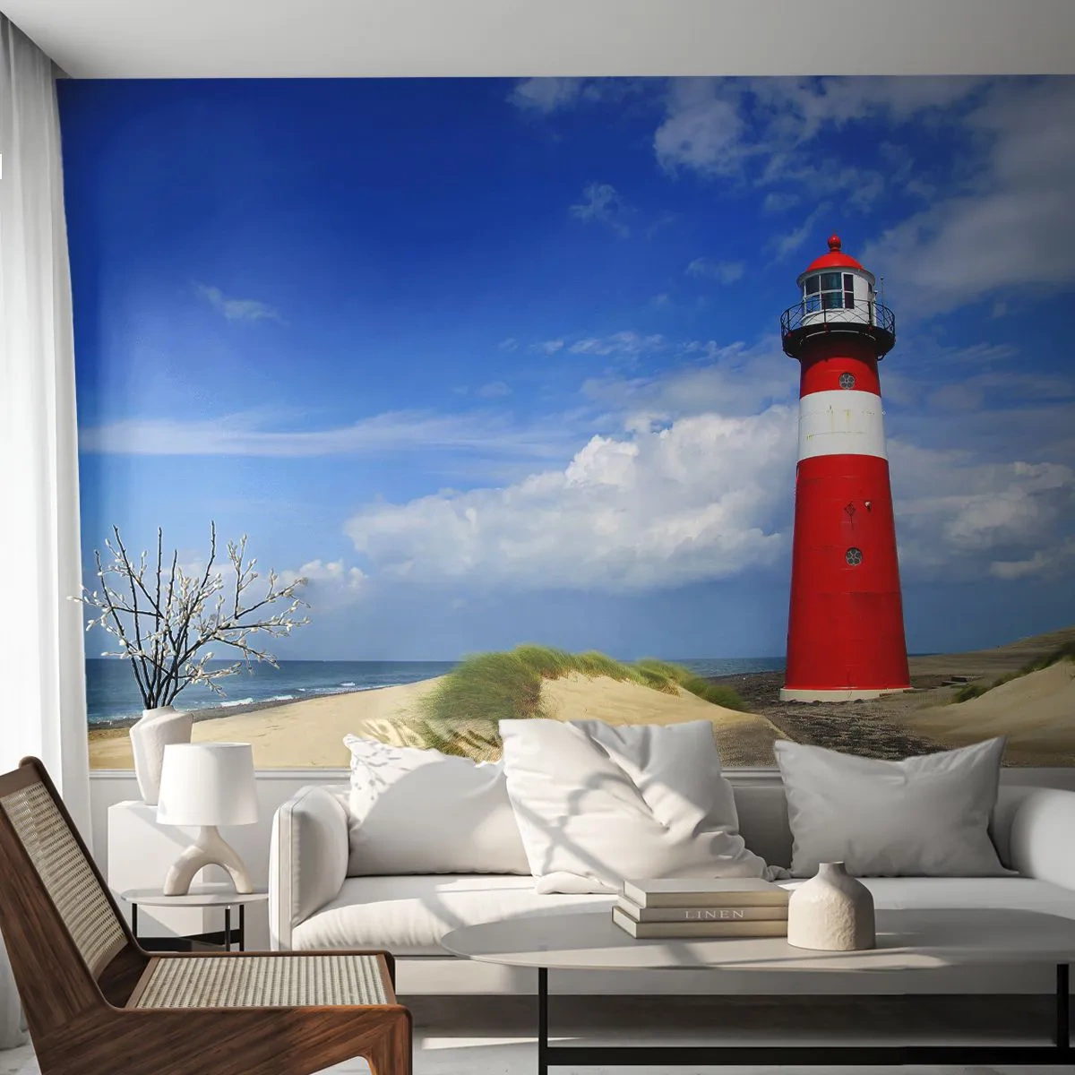 Fototapeta Samolepicí Deluxe Sticker - Vysněná samota - Krajina, Maják, Holandsko - 500x350 cm