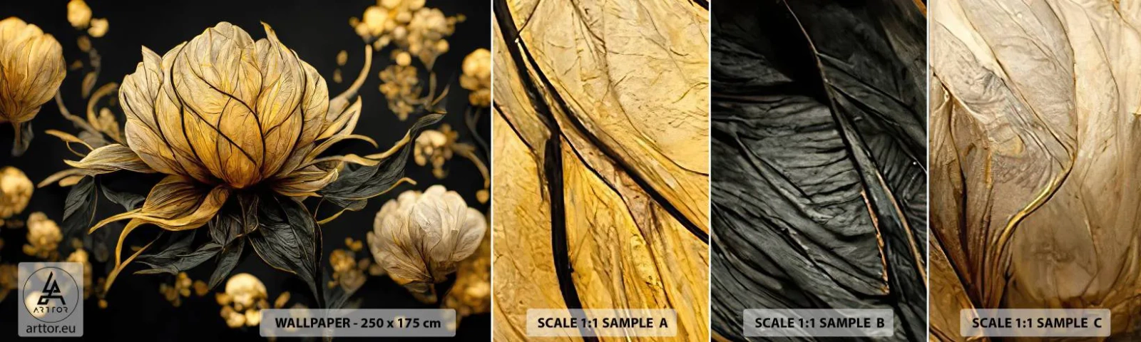 Vzor Fototapety Samolepicí Deluxe Sticker - Jemná křehkost - Květ, Art Deco, Půvab - 100x30 cm