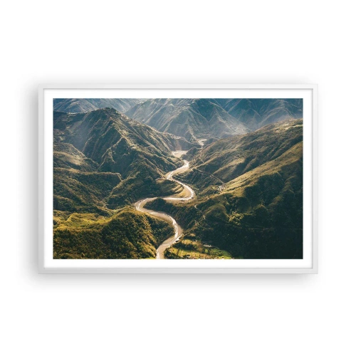 Plakát v bílém rámu - Přímo ze srdce hor - 91x61 cm