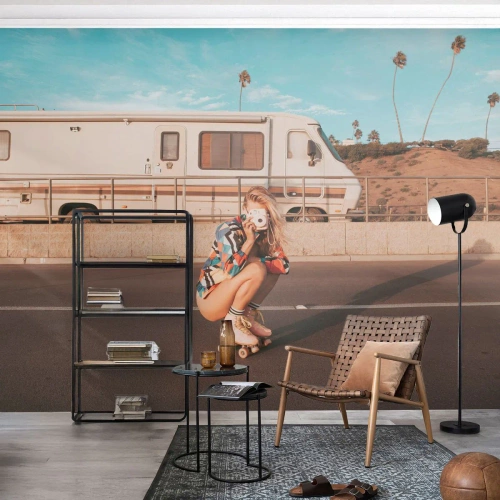 Fototapeta na míru Premium Canvas - Usmějte se! - Krajina, Táborník, Žena