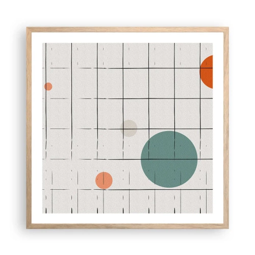 Plakát v rámu světlý dub - V pasti. My nebo ony? - 60x60 cm