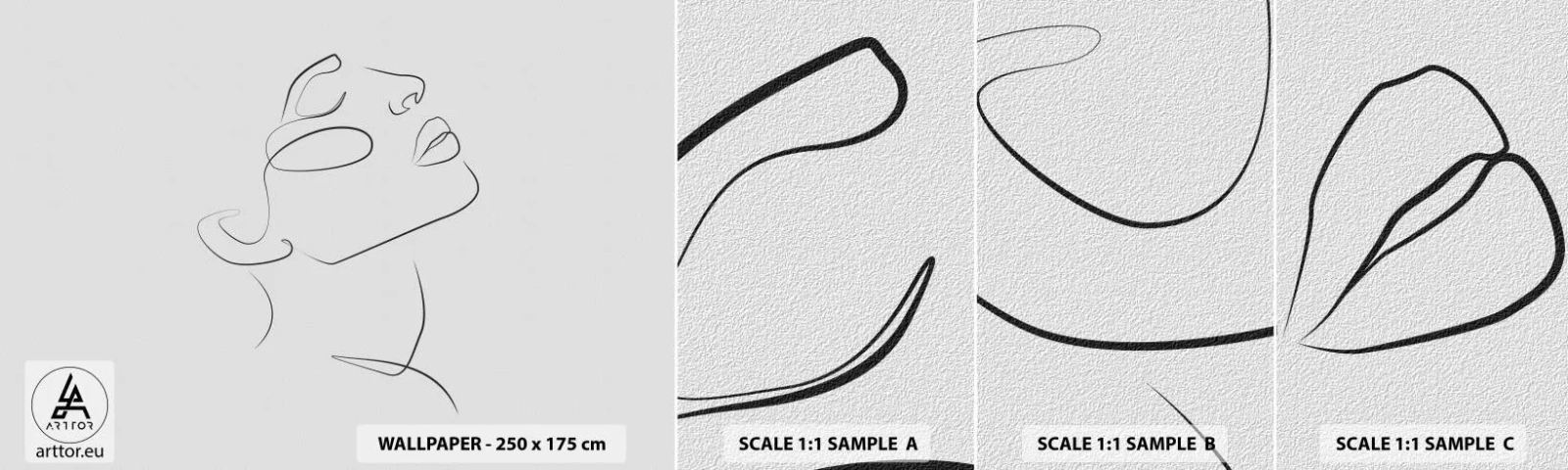 Vzor Fototapety Samolepicí Deluxe Sticker - Meandry snu - ženská tvář, Portrét ženy, Grafika - 100x30 cm