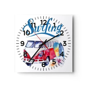 Nástěnné hodiny - Okurka - klasika pro surfaře - 30x30 cm