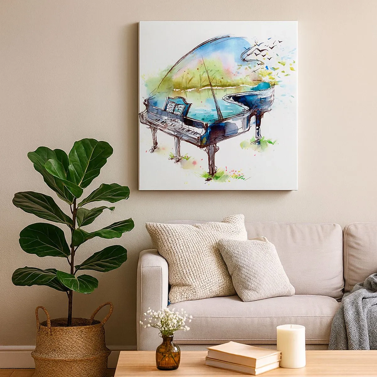 Obraz na plátně - Zakleté v hudbě - 30x30 cm