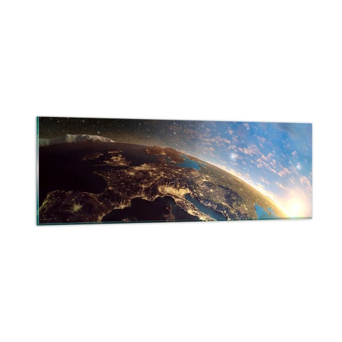 Obraz na skle - Podívejme se na sebe s odstupem - 90x30 cm