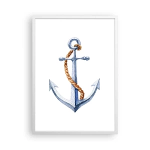 Plakát v bílém rámu - Ahoj, dobrodružství! - 50x70 cm