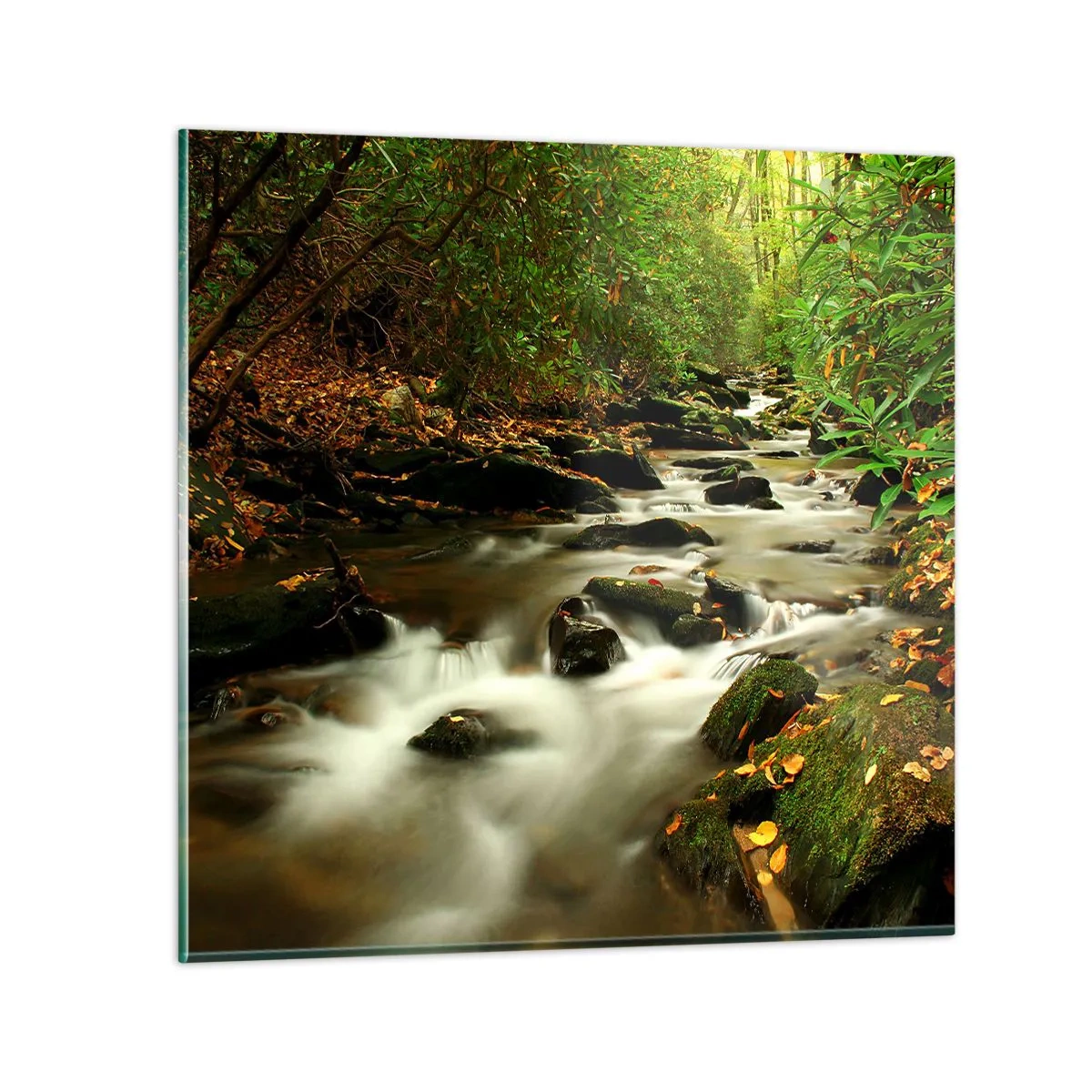 Obraz na skle - Jako tekuté stříbro - 60x60 cm