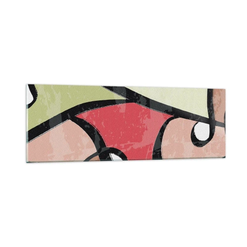 Obraz na skle - Piruety uprostřed barev - 90x30 cm