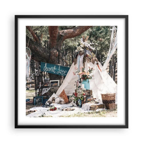 Plakát v černém rámu - Make love… - 50x50 cm