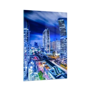 Obraz na skle - Rytmy nočního města - 70x100 cm