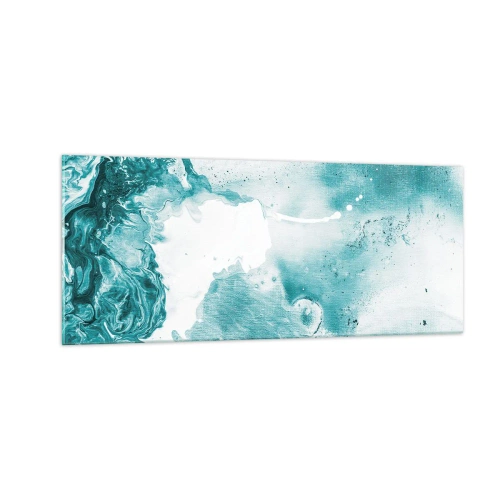 Obraz na skle - Povodí modré - 100x40 cm