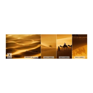 Vzor Fototapety Samolepicí Deluxe Sticker - Karavana na vlnách pouště - Krajina, Afrika, Poušť - 100x30 cm