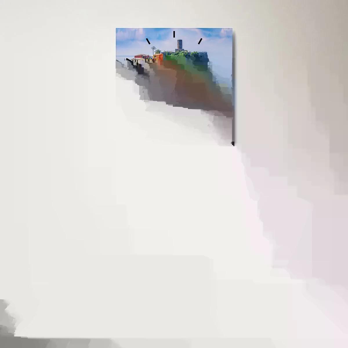 Nástěnné hodiny - Středomořské kouzelné městečko - 40x40 cm