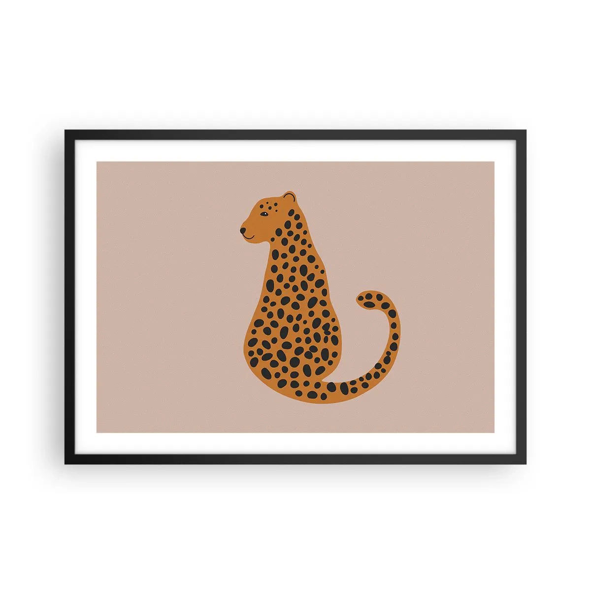 Plakát v černém rámu - Leopardní vzor je v módě - 70x50 cm