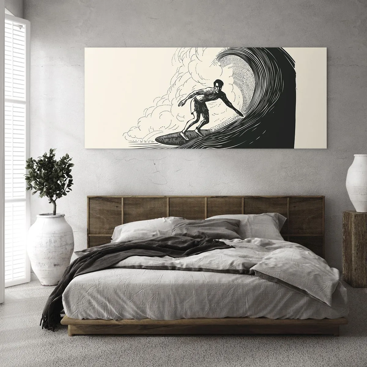 Obraz na skle - Král vln - 100x40 cm