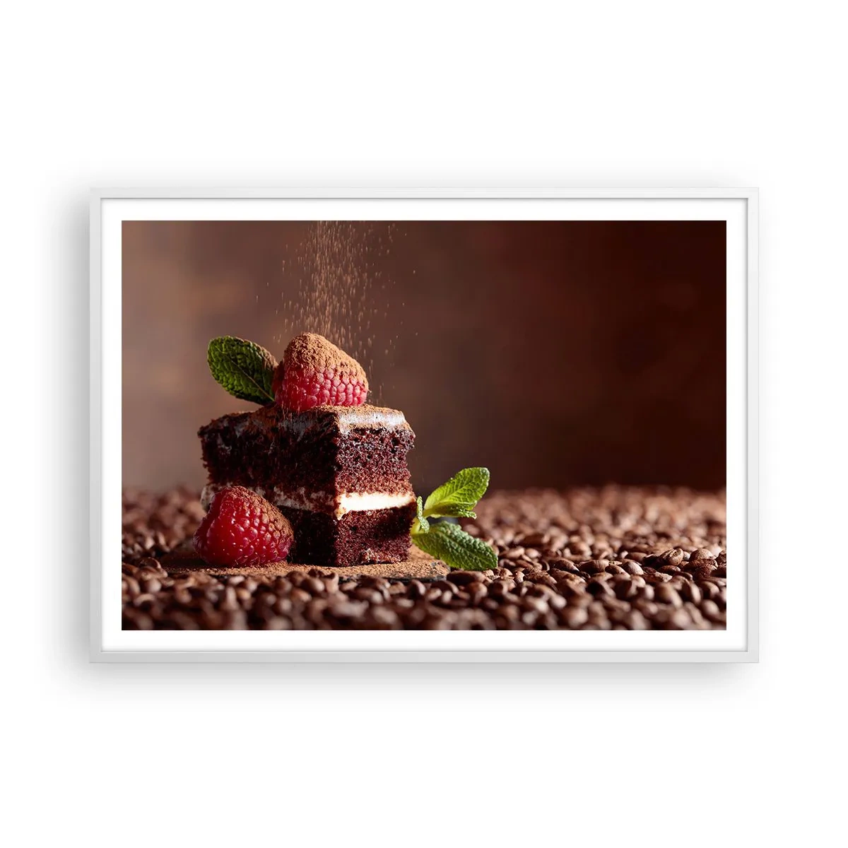 Plakát v bílém rámu - Život je sladký - 100x70 cm