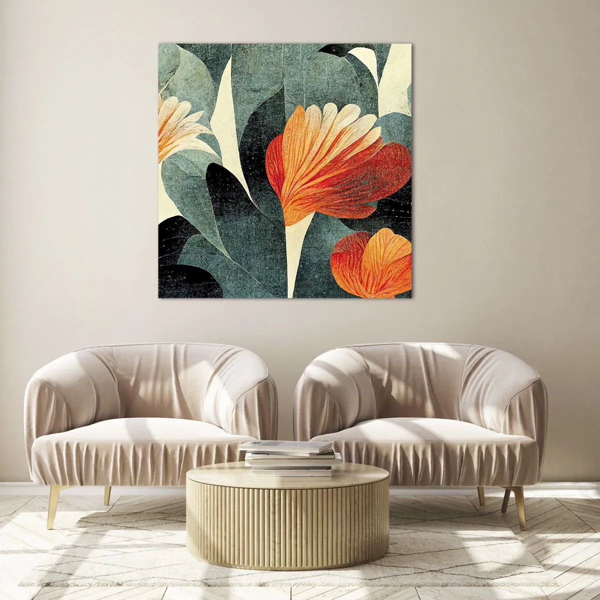 Obraz na skle - Tropické horko a chlad zeleně - 60x60 cm