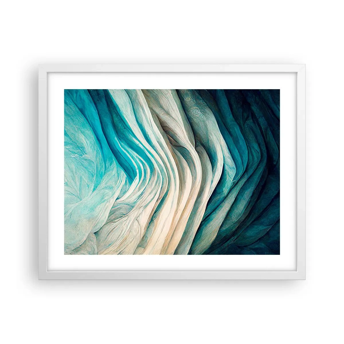 Plakát v bílém rámu - Modrá neukojitelnost - 50x40 cm