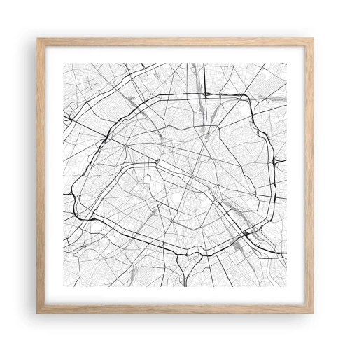 Plakát v rámu světlý dub - Květ Paříže - 50x50 cm