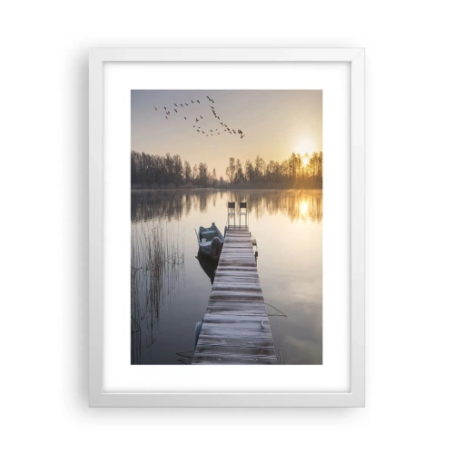 Plakát v bílém rámu - Časem se vrátím - 30x40 cm