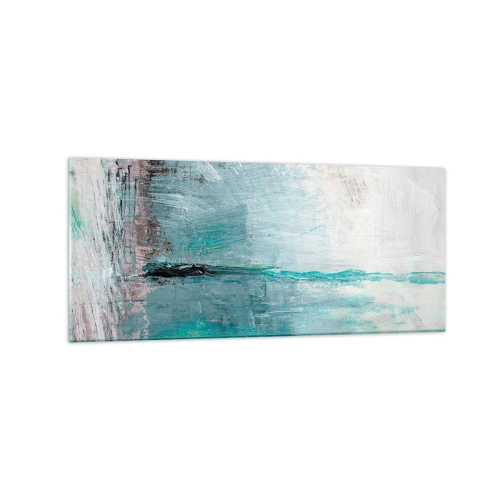 Obraz na skle - Horizontálně v modři - 120x50 cm