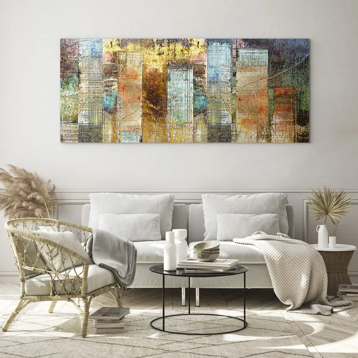 Obraz na skle - Prosluněná metropole - 100x40 cm