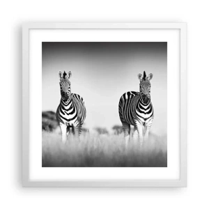 Plakát v bílém rámu - A přesto je svět černo-bílý - 40x40 cm