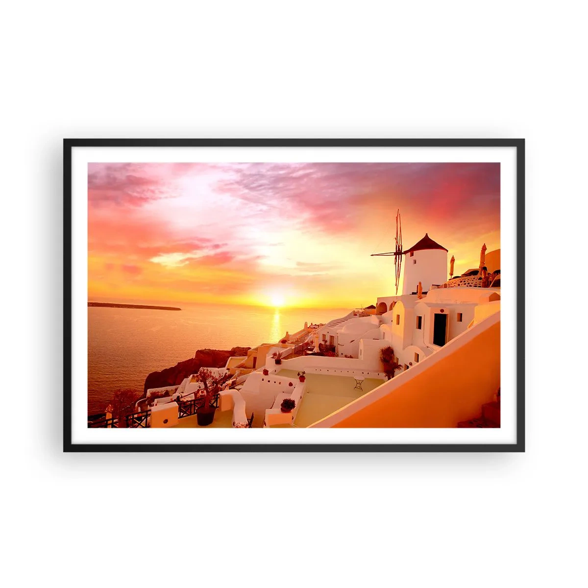 Plakát v černém rámu - Rozplynout se v bílé a zlaté - 91x61 cm