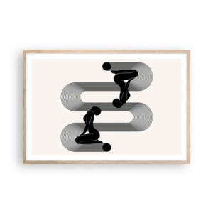 Plakát v rámu světlý dub - Smyslná symetrie - 91x61 cm