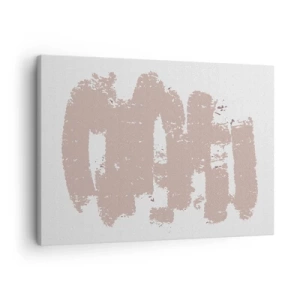 Obraz na plátně - Jemné růžové tvary na světlém pozadí - 70x50cm - Abstrakce v jemné růžové - Moderní nástěnná dekorace do obývacího pokoje a ložnice ARTTOR