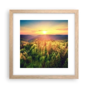 Plakát v rámu světlý dub - Vrcholky a vrcholy - 30x30 cm