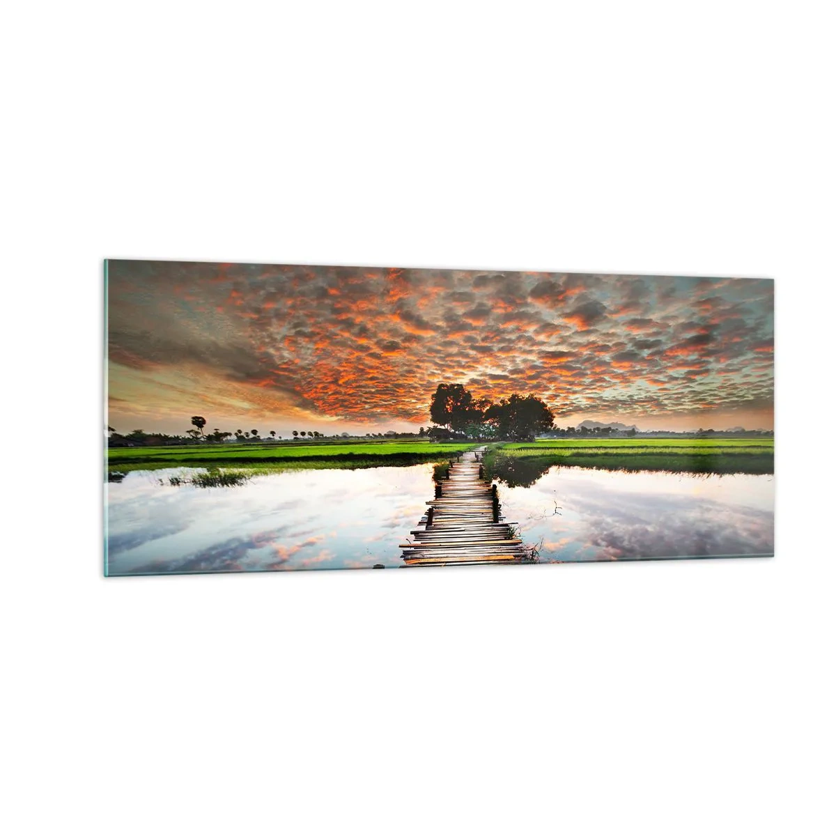 Obraz na skle - Roztáhněte ruce - dýchejte  - 100x40 cm