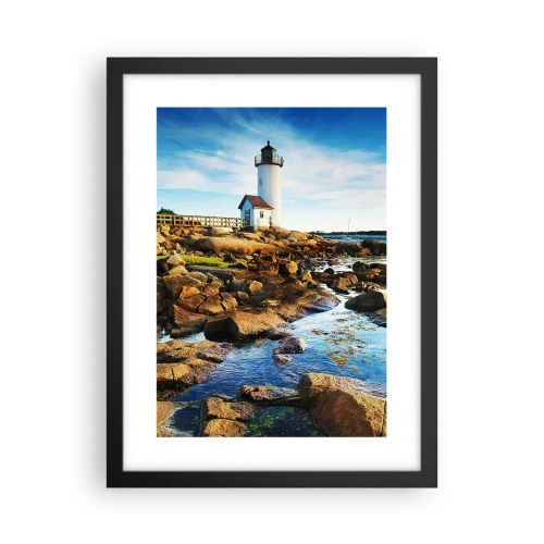 Plakát v černém rámu - Vraťte se šťastně, čekám - 30x40 cm