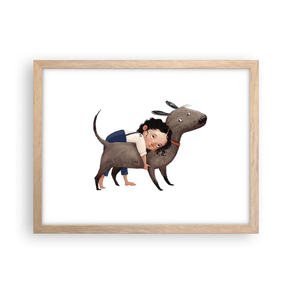 Plakát v rámu světlý dub - Nejlepší přátelé - 40x30 cm