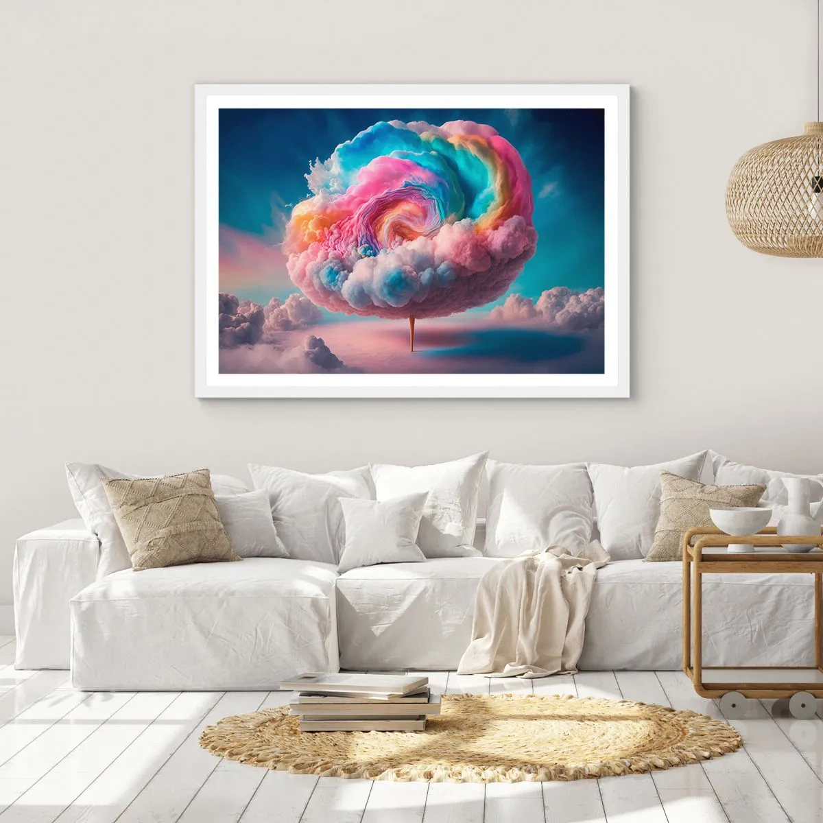 Plakát v bílém rámu - Sen o zábavním parku - 40x30 cm